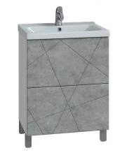 VIGO Тумба с раковиной Geometry 50см, 2 ящика, напольная, бетон tn.GEO.FOS.50.2Y бетон