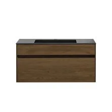 Vincea Тумба подвесная Chiara 100 см, дуб табак с черной раковиной VMC-2C100TO;VCB-13100B