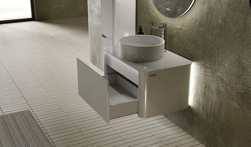 Приобрести jorno тумба подвесная lumino 80 см со столешницей, белая