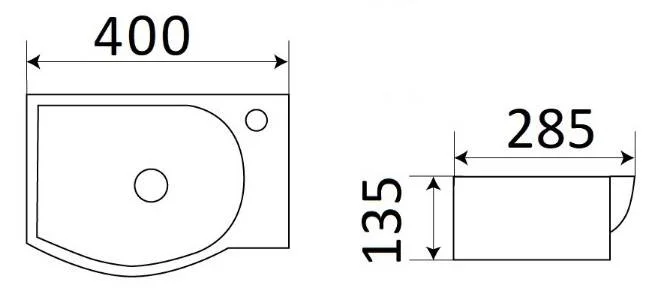 Приобрести раковина подвесная ceramalux 40 см 78404l
