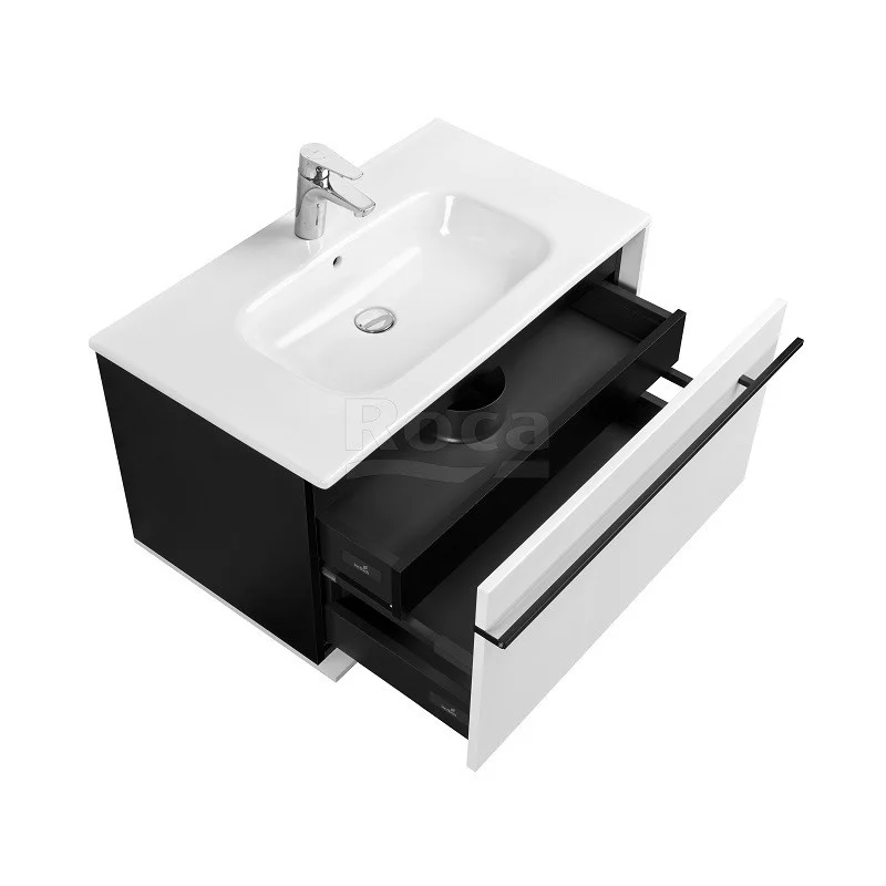 Приобрести тумба подвесная roca aneto с раковиной victoria unik 80 см, белый глянец