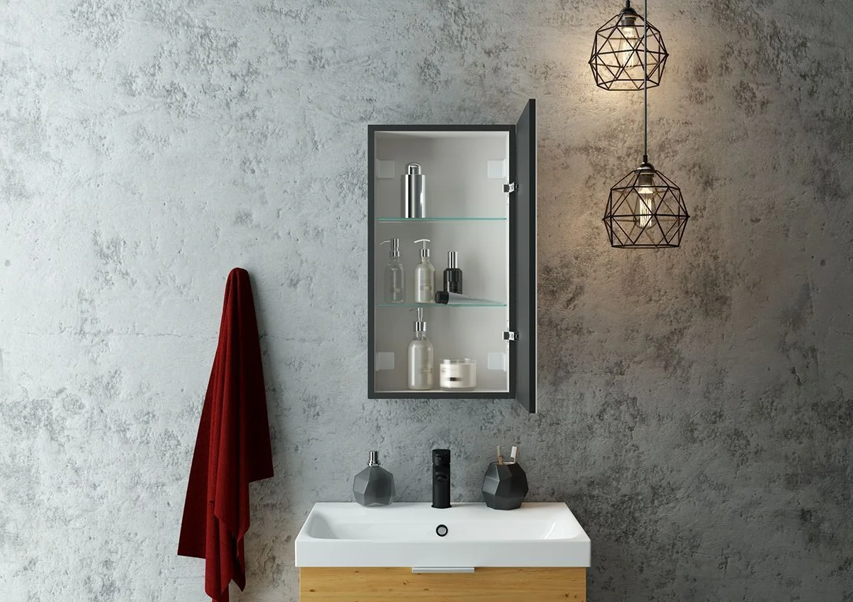 Приобрести continent зеркало шкаф с подсветкой mirror box black 35х65 см, сенсорный включатель, левосторонее, черное