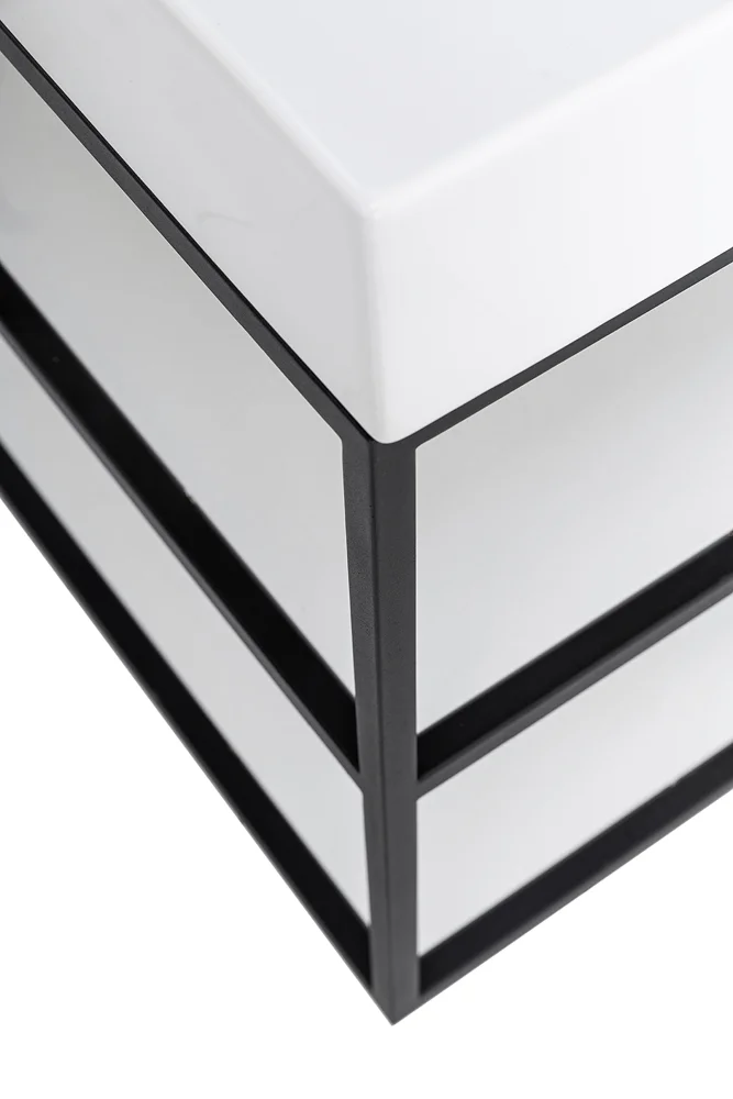 Приобрести cezares тумба подвесная с раковиной cadro 80 см см, двухярусная nero, черная cadro-80/46/58-2c-so-met-st