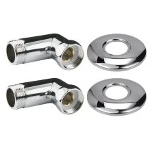 Комплект углового соединение Point для полотенцесушителя 1"х1" г/г, хром PN00004