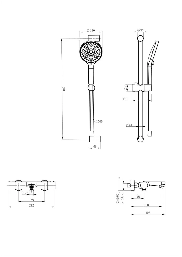 Приобрести смеситель для ванны с душевым гарнитуром и термостатом wonzon & woghand, хром (ww-c2018-a-cr)