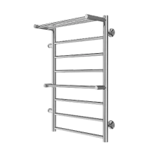 Terminus Полотенцесушитель Аврора П8 50х80 см, с двумя полками, боковое левое подключение, водяной, хром