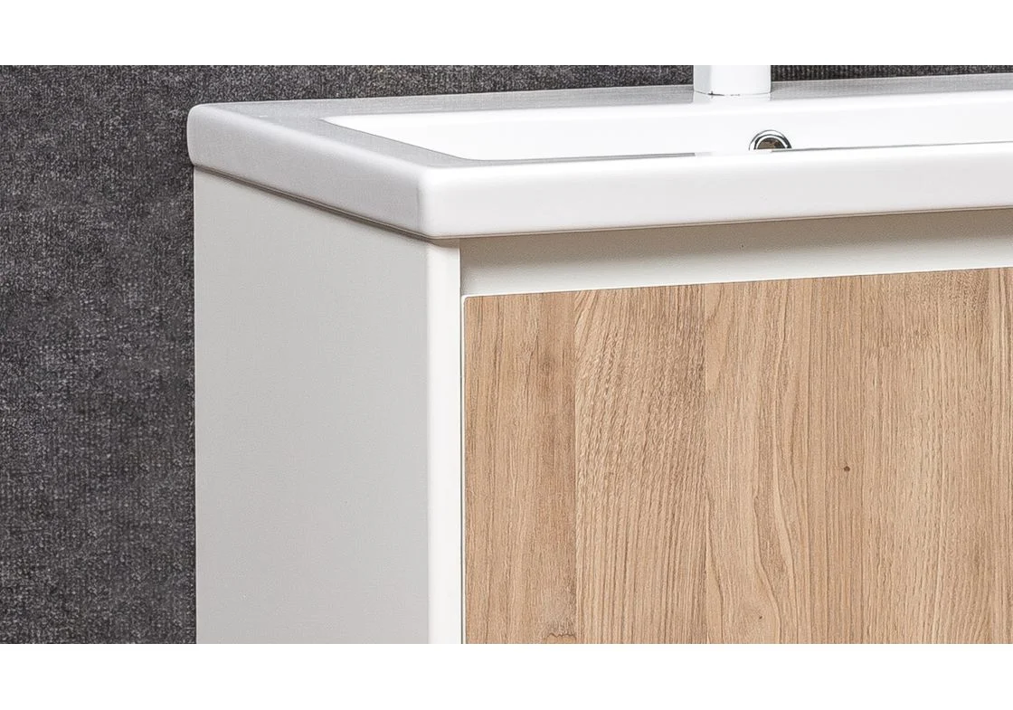 Приобрести тумба velvex klaufs 80 см подвесная с раковиной tpkla.80.1y-617.216, белый/дерево