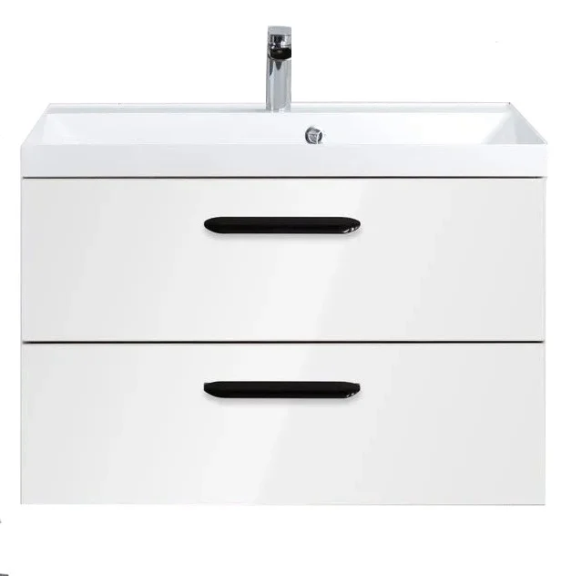 Приобрести тумба подвесная с раковиной belbagno aurora-800-2c-so-bl 80 см, bianco lucido