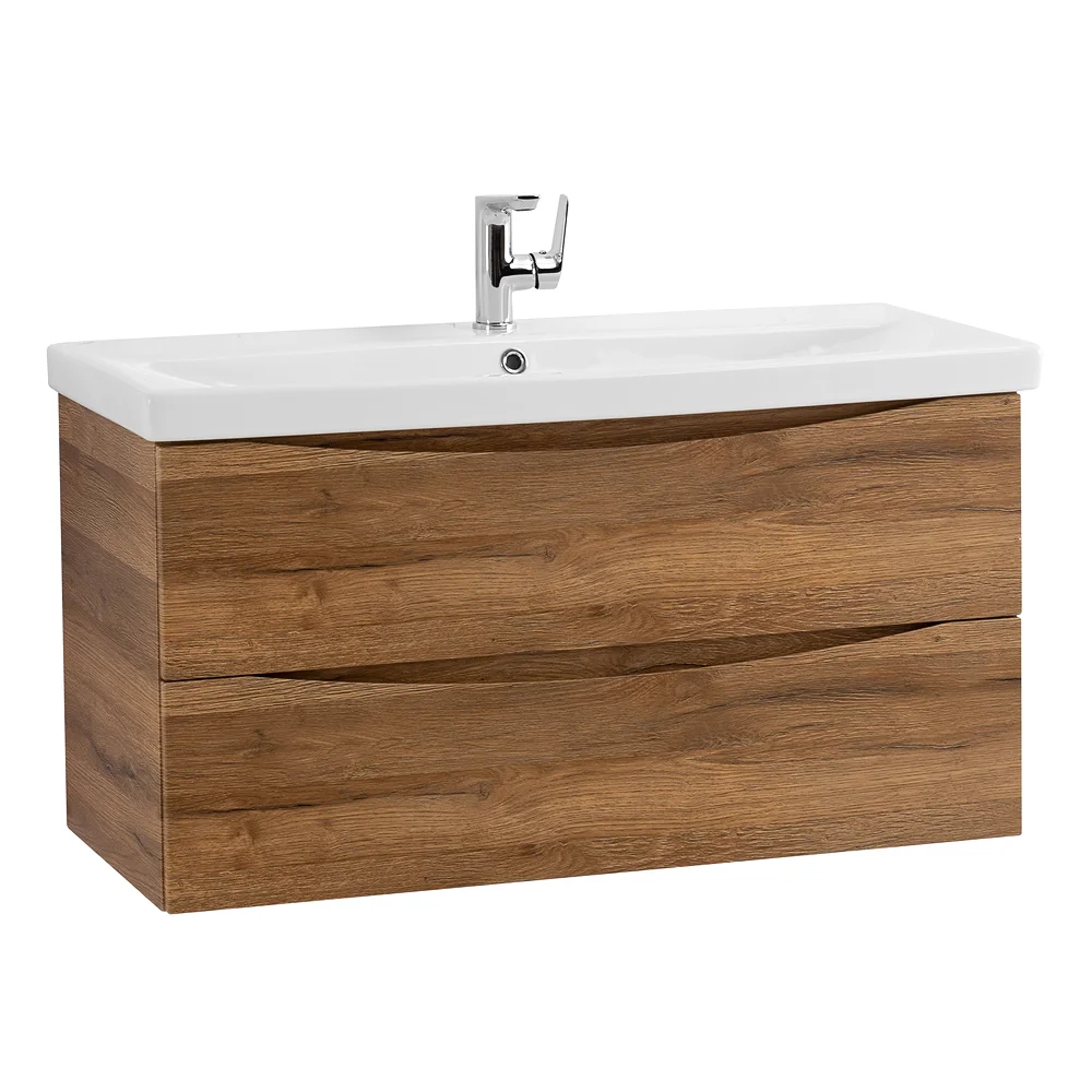 Приобрести belbagno тумба с раковиной marino-cer 100 см, подвесная rovere rustico, белая раковина