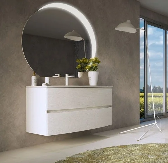 Приобрести cezares тумба подвесная с раковиной dalila 100х55см, белый