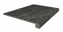 Ступень Coliseumgres Firenze nero 33х90см, черная, фронтальная, натуральная