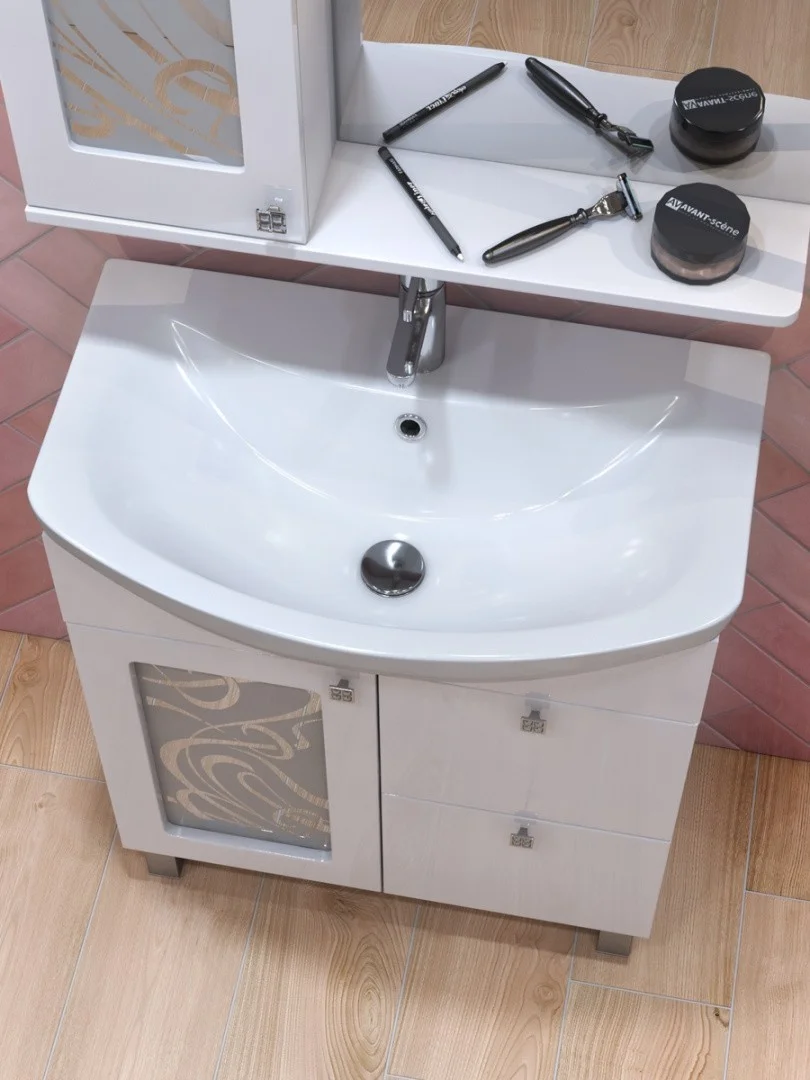 Приобрести vigo тумба с раковиной provans 70см, 1 дверца, 2 ящика, напольная, белая tn.pro.bal.70.1d.2y