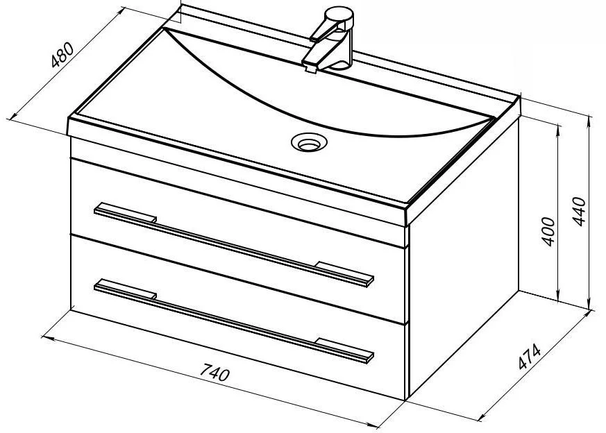 Приобрести aquanet тумба с раковиной верона 75 см, белая (подвесная 2 ящика)