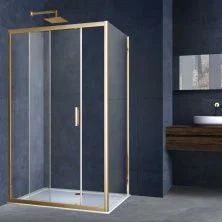 Vincea Душевое ограждение Alpha 90х150 см, прозрачное, брашированное золото VSR-3AL9015CLG