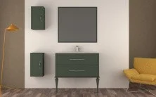 Cezares Тумба подвесная с раковиной TIFFANY 100 см Verde opaco, серая матовая 55331