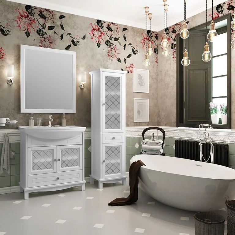 Приобрести opadiris тумба напольная с раковиной омега 75 см, белая матовая