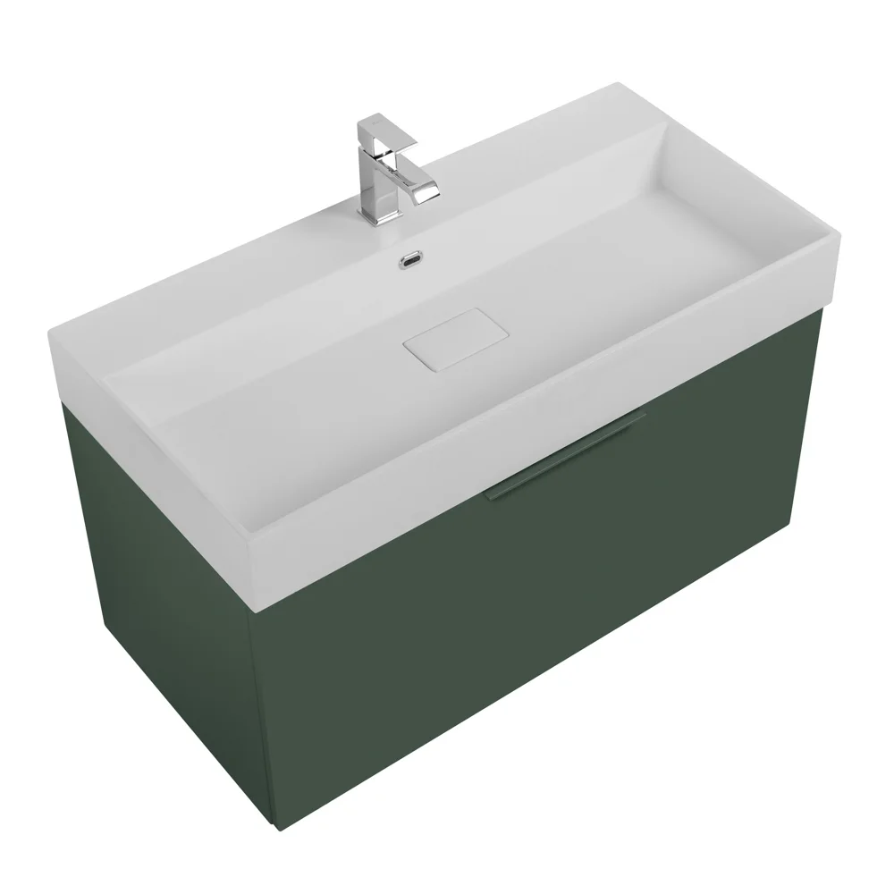 Приобрести cezares тумба подвесная с раковиной premium 90 см verde opaco, серая 55405