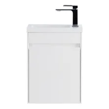 BelBagno Тумба с раковиной PIETRA MINI 40 см, подвесная с дверью 40-L Bianco Lucido, белая раковина