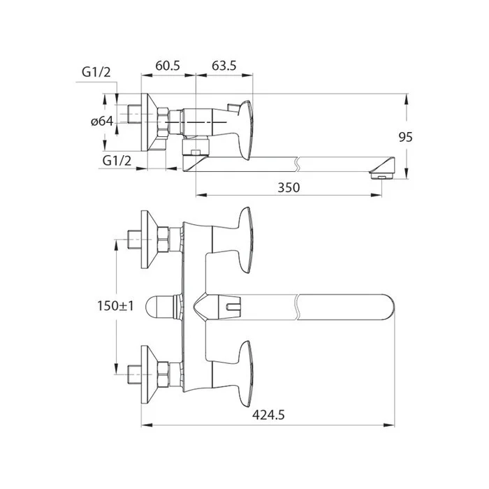 Приобрести iddis смеситель для ванны copter 214мм, хром copsbl2i10wa