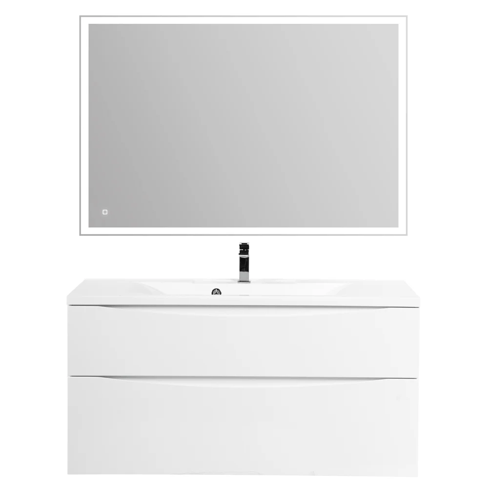 Приобрести belbagno тумба с раковиной marino-h60 110 см, подвесная bianco lucido, белая раковина