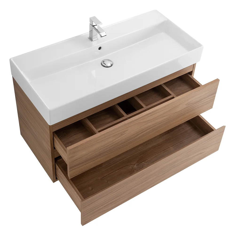 Приобрести cezares тумба подвесная с раковиной molveno 46 100 см noce chiaro, черный molveno 46-100-2c-so-nr