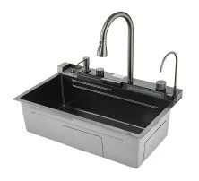 Savol Кухонная мойка 75х45 см, нержавеющая сталь, графит