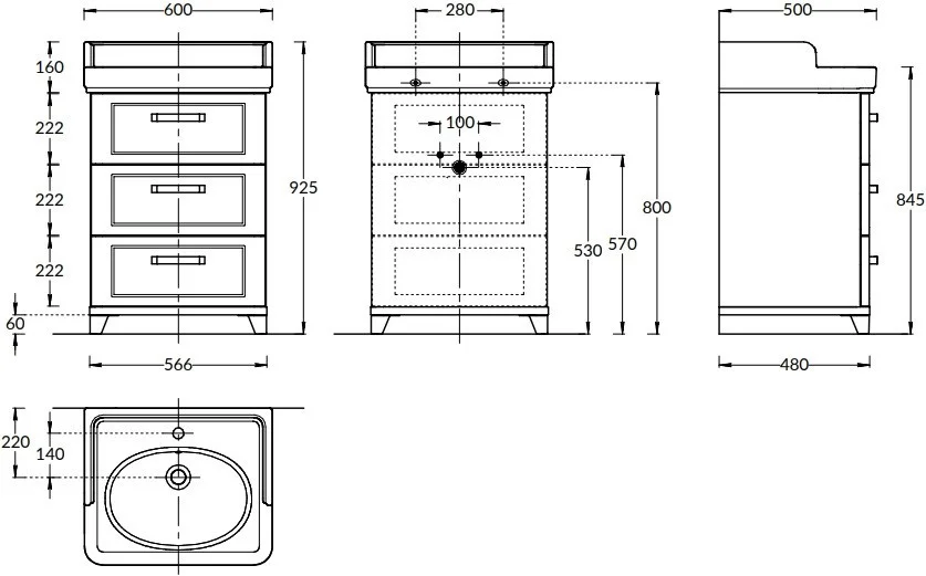 Приобрести тумба напольная с раковиной kerama marazzi pompei 60 см, белый po.60.3\wht