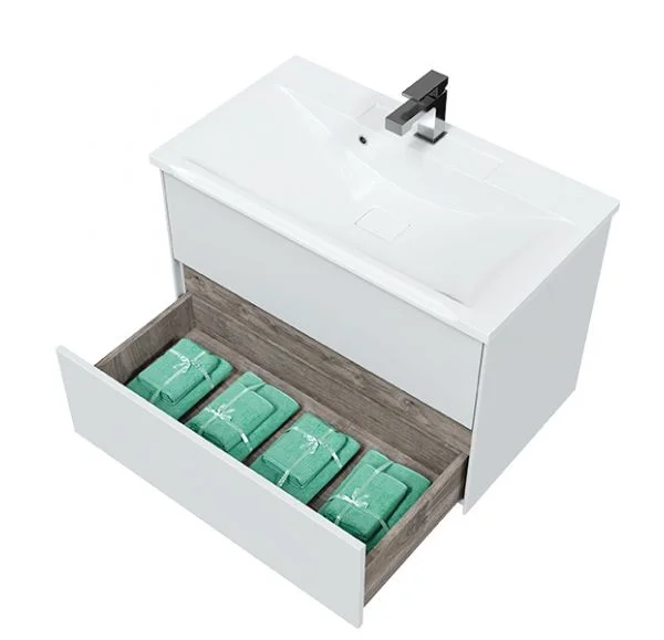 Приобрести sole тумба подвесная ultra 80 см с раковиной premier 80, белый глянец ут000068457