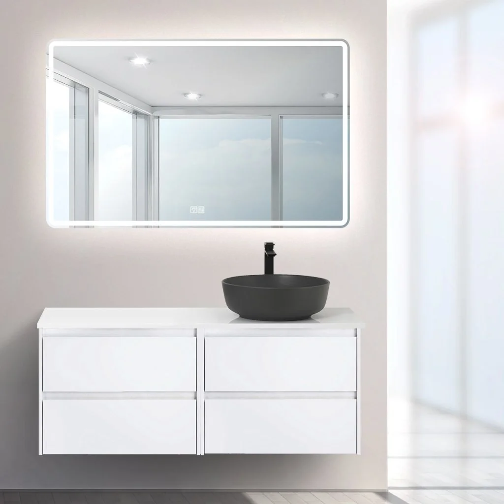 Приобрести belbagno тумба со столешницей kraft 120 см, подвесная bianco opaco, раковина справа