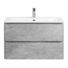 BelBagno Тумба с раковиной ALBANO 80 см, подвесная Cemento Verona Grigio, белая раковина