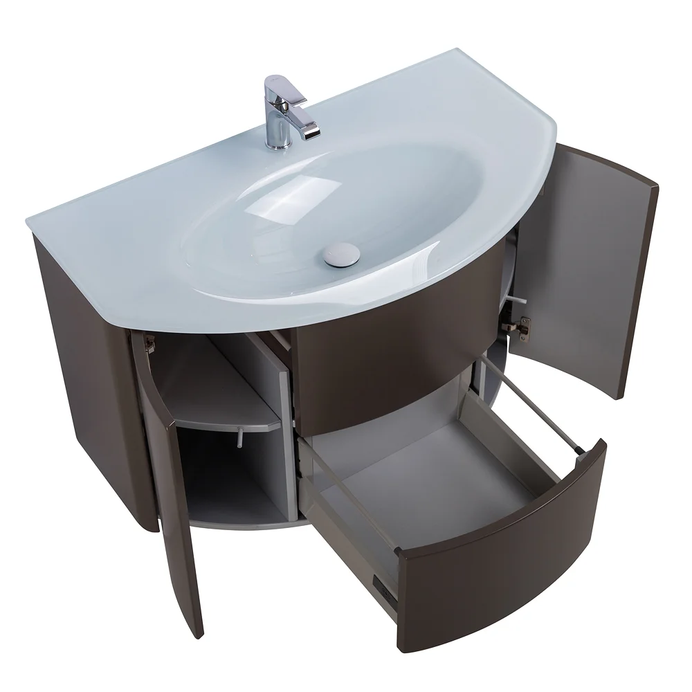 Приобрести cezares тумба подвесная с раковиной eden 91 см grigio talpa opaco, стекло, светло серая 55069