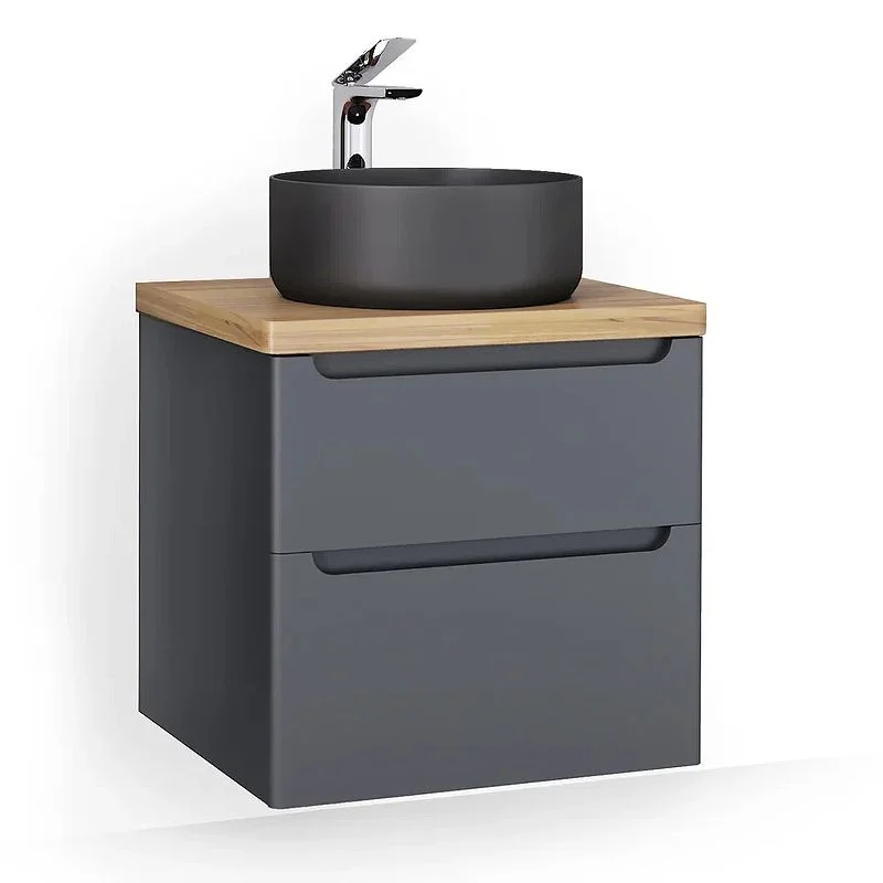 Приобрести jorno тумба подвесная wood 60 см со столешницей светлое дерево, антрацит