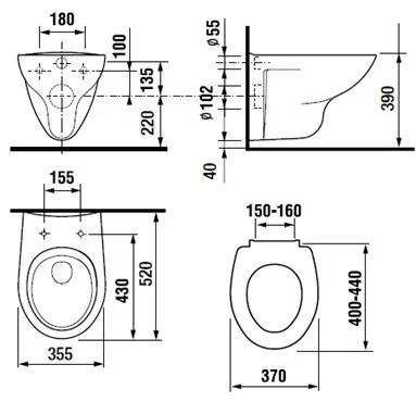 Приобрести сиденье с крышкой к унитазу roca mateo, металлические крепления, полипропилен z.ru93.0.281.5
