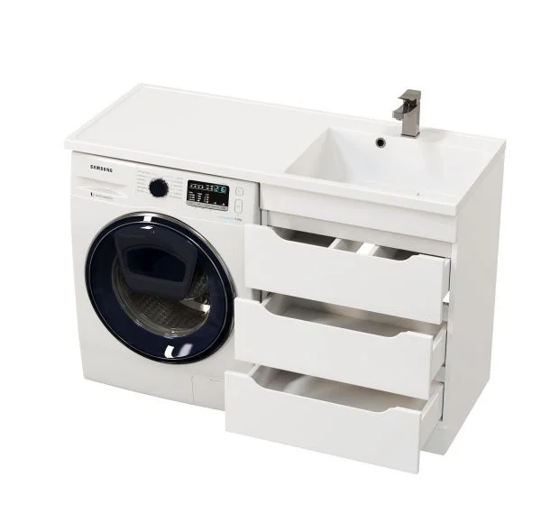 Приобрести mirsant тумба напольная soho quadro 60 см с раковиной столешницей fly 120 см под стиральную машину, левая ут000051568