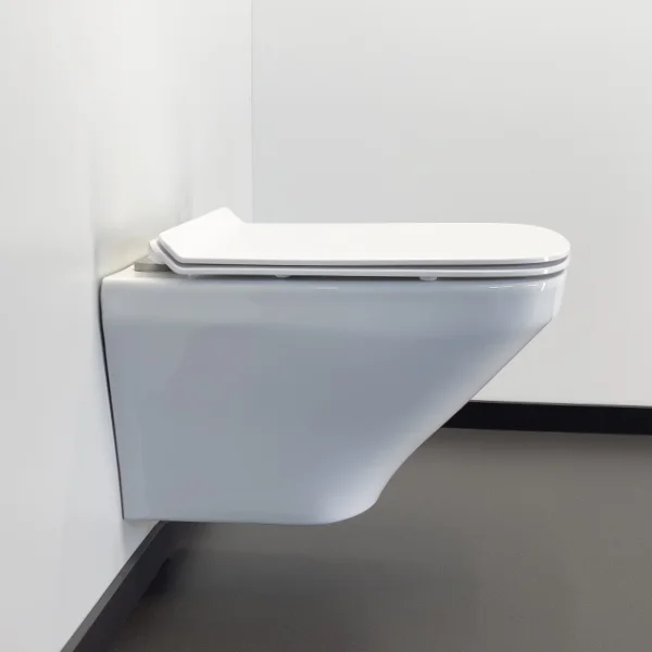 Приобрести comforty подвесной унитаз 108 безободковый, сиденье дюропласт softclose тонкое, быстросъёмное