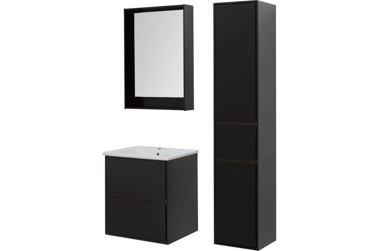Приобрести aquanet тумба с раковиной милан 65 см, см, черный глянец