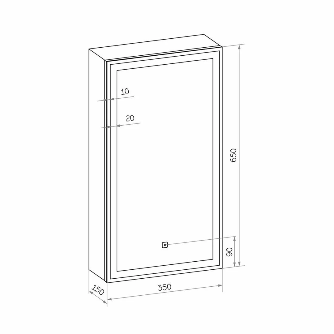 Приобрести continent зеркало шкаф с подсветкой mirror box black 35х65 см, сенсорный включатель, левосторонее, черное