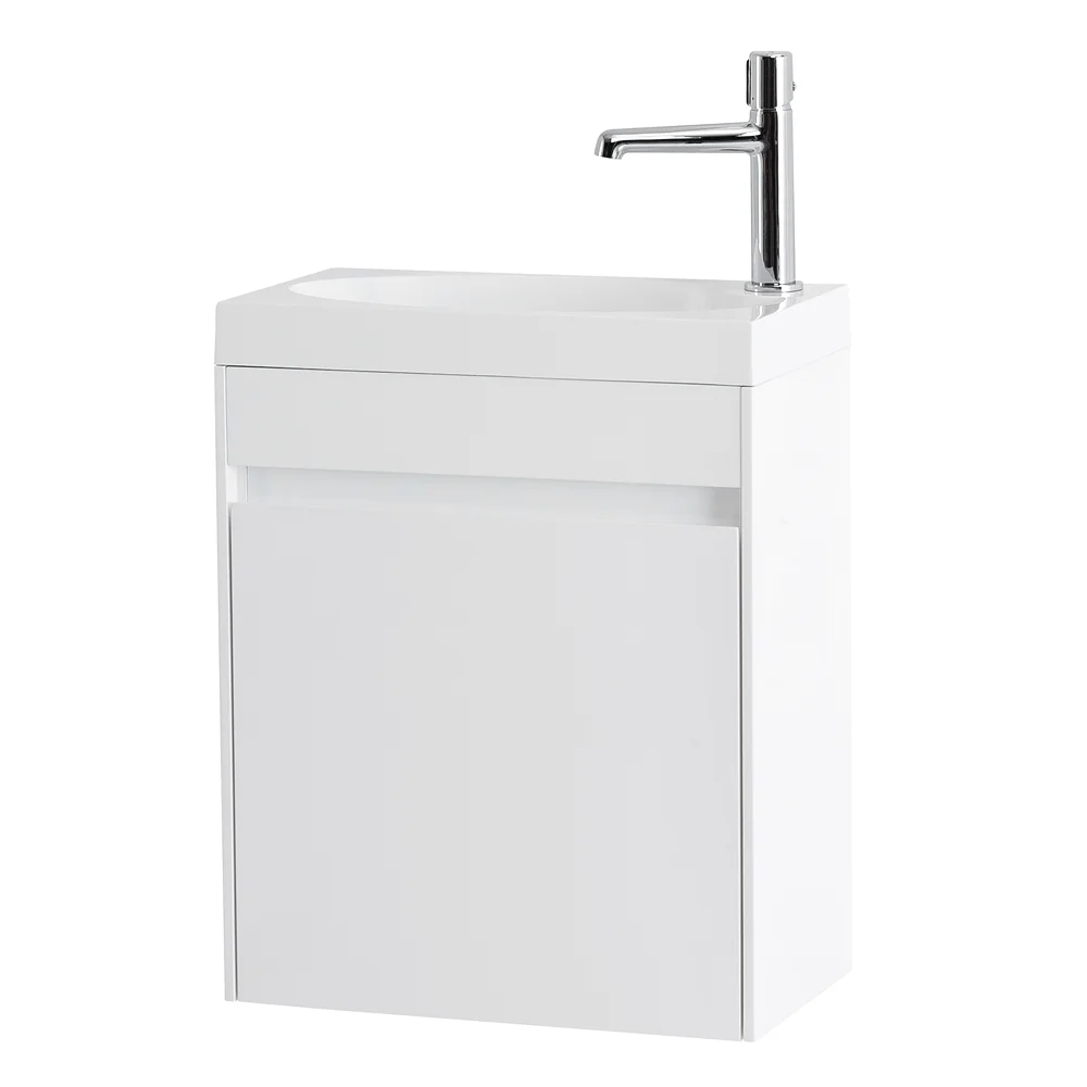 Приобрести belbagno тумба с раковиной pietra mini 46 см, подвесная с дверью 46-l bianco lucido, белая раковина