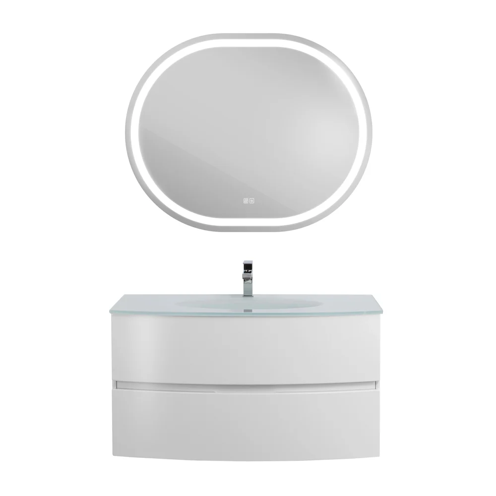 Приобрести cezares тумба подвесная с раковиной elettra 100 см bianco opaco, стекло, белая 55525