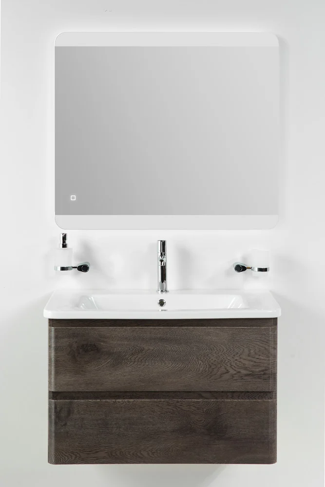 Приобрести belbagno тумба с раковиной albano-cer 80 см, подвесная rovere nature grigio, белая раковина