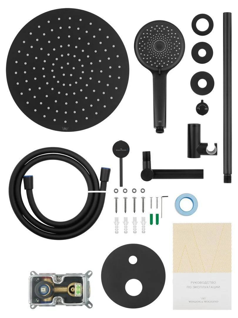 Приобрести душевая система встраиваемая wonzon & woghand stick, темный графит (ww-88939017-bgm)