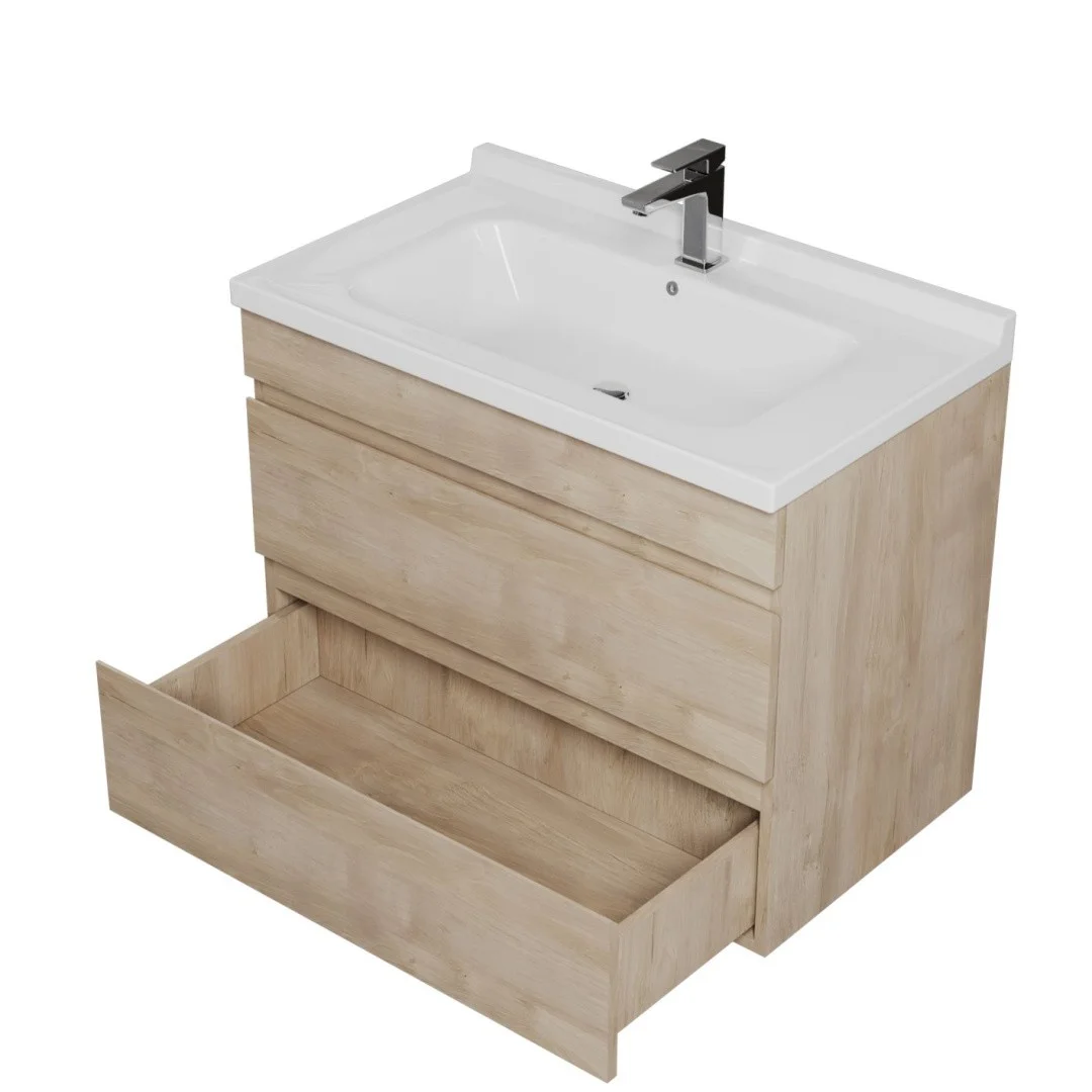 Приобрести mirsant тумба подвесная с раковиной karelia 80 см, светлое дерево