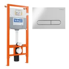 BelBagno Инсталляция для подвесного унитаза с клавишей смыва, хром BB001-120/BB005-PR-CHROME