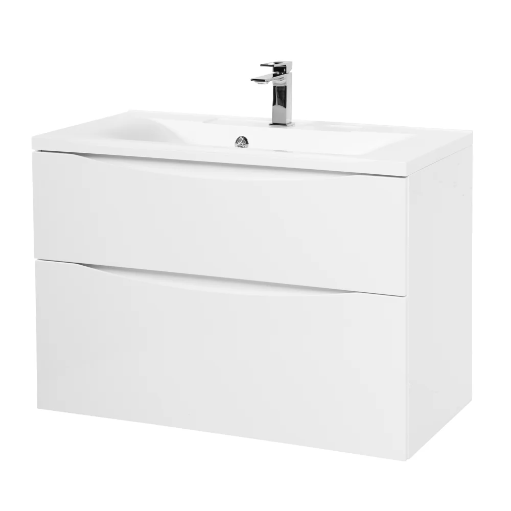 Приобрести belbagno тумба с раковиной marino-h60 80 см, подвесная bianco lucido, белая раковина