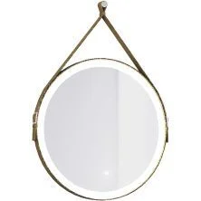 Jorno Зеркало Wood 50 см, с подсветкой, датчик движения, кожа