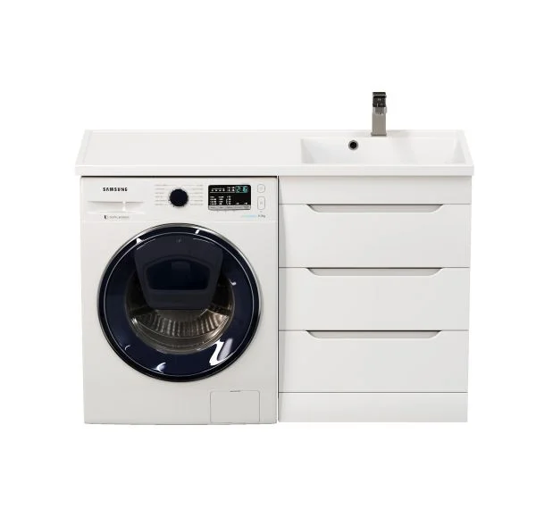 Приобрести mirsant тумба напольная soho quadro 60 см с раковиной столешницей fly 120 см под стиральную машину, левая ут000051568