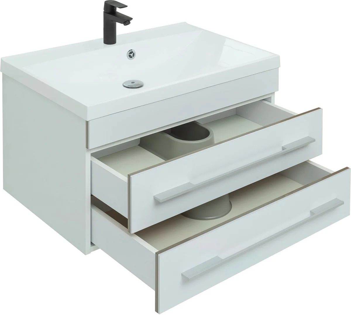 Приобрести aquanet тумба с раковиной верона 75 см, белая (подвесная 2 ящика)