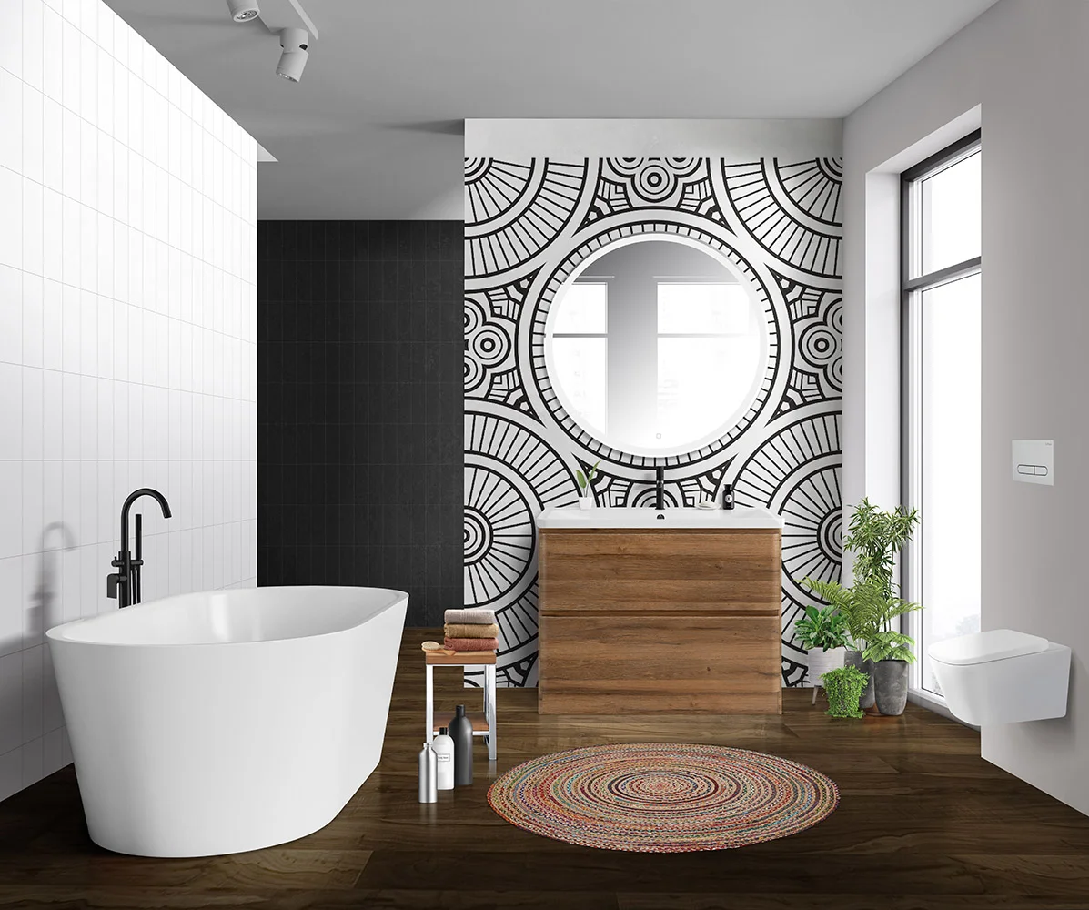 Приобрести belbagno тумба с раковиной albano 100 см, напольная rovere rustico, белая раковина