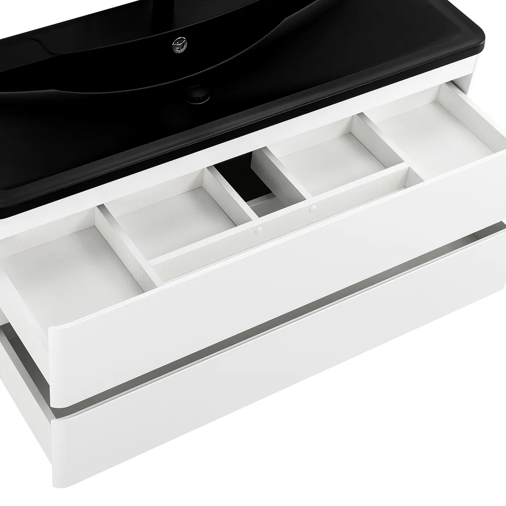 Приобрести belbagno тумба с раковиной albano 120 см, подвесная bianco lucido, чёрная раковина