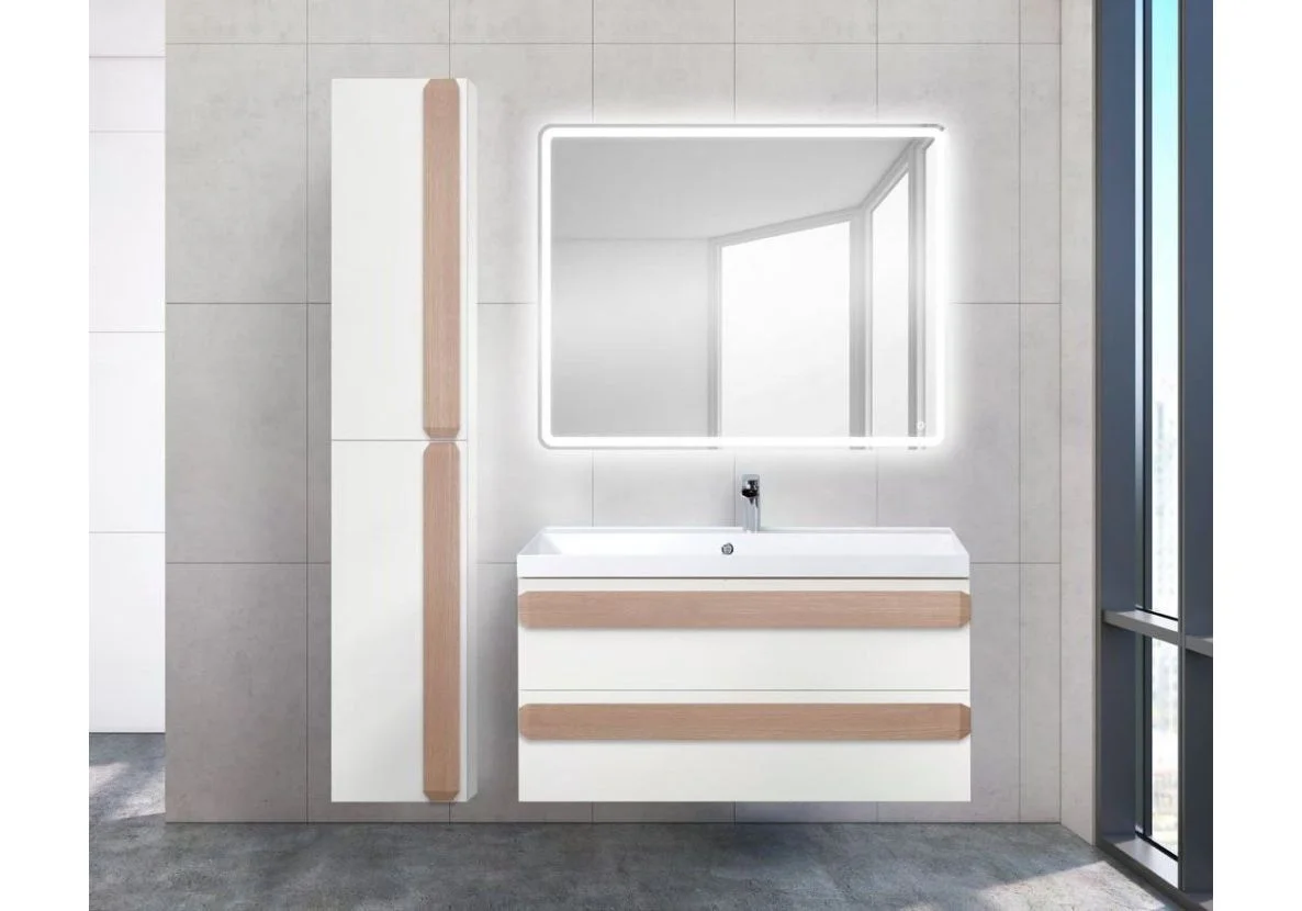 Приобрести пенал подвесной belbagno aurora-1600-2a-sc-bl-p-l 35 см, левый, bianco lucido